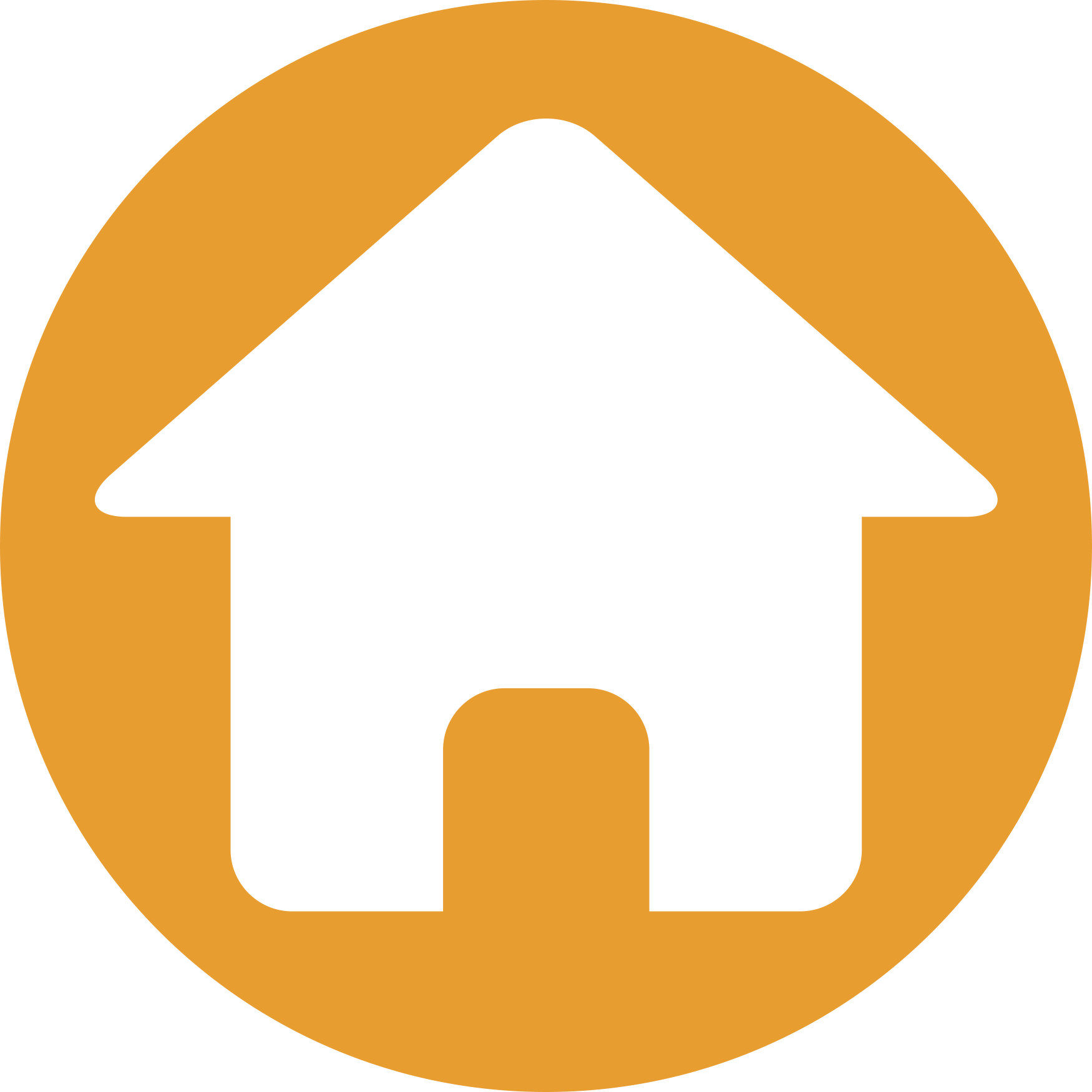 An image of a white house in a orange circle with text to the right highlighting that Locksmithery provides locksmith services to over 135 communities.