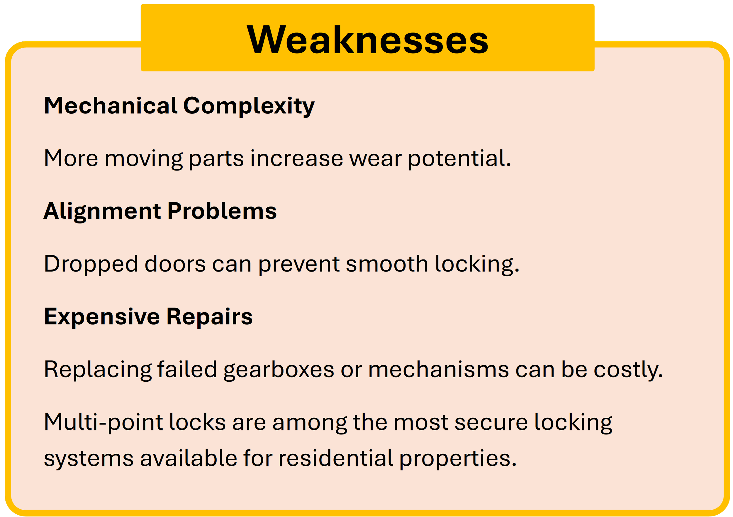 An orange custom box that highlights the weaknesses of uPVC mechanisms