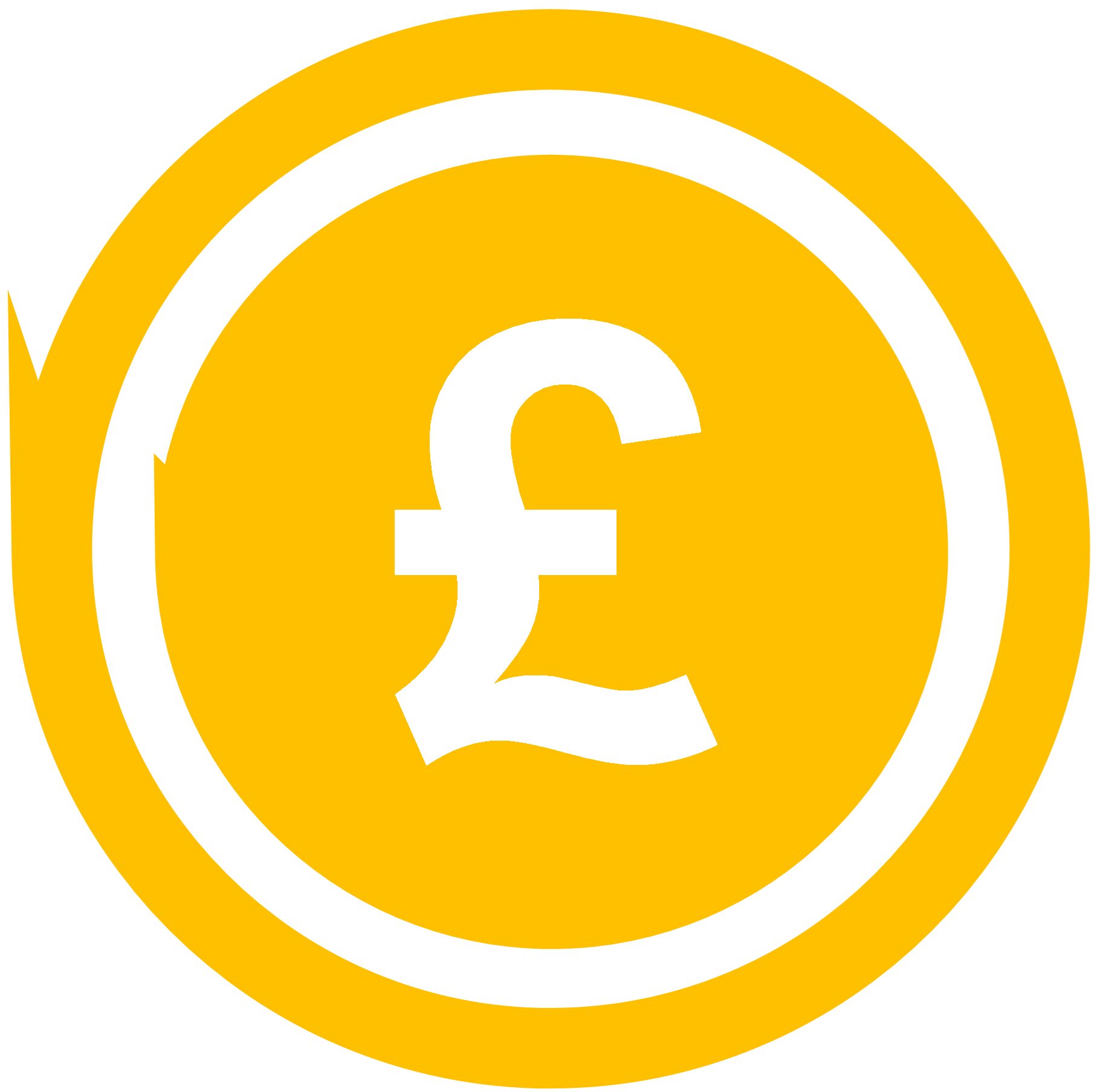Homemade image of the Great Britishish Pound symbol with text to the right explaining that Locksmithery prices are cheaper due to its operating area.