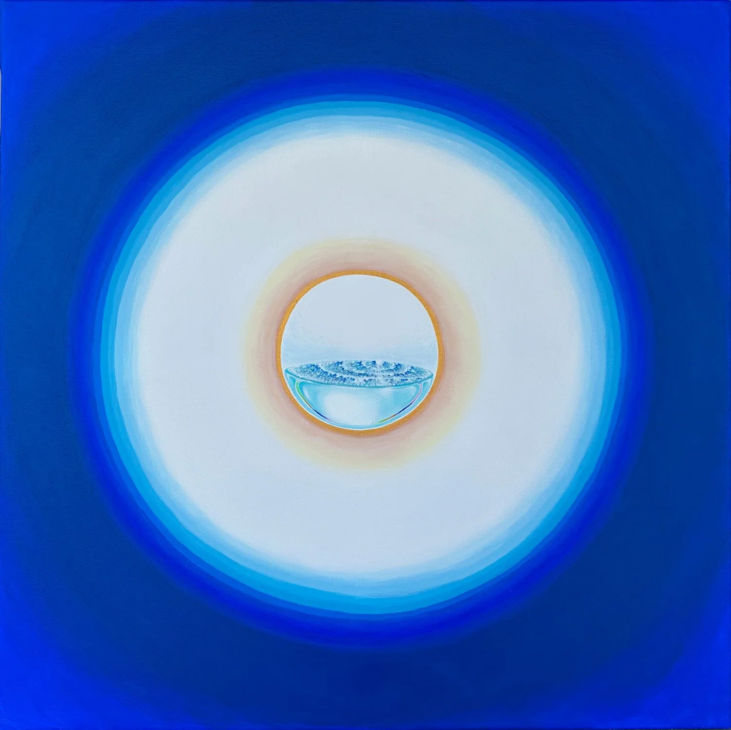 In few of my meditations, I wanted to connect with the universe, as visions started to appear, I got sucked in by the sun, and end up in the center of the sun, where there is infinite body of water, and infinite light above the water and under the wa