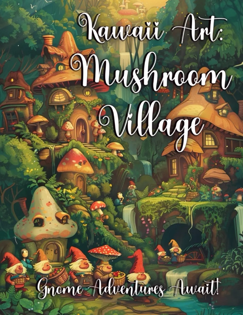 "Kawaii Art: Mushroom Village: Gnome Adventures Await!" invites you to embark on a delightful journey into a whimsical world of adorable gnomes and magical mushroom homes. This enchanting coloring book features cozy mushroom houses, charming gnome ch