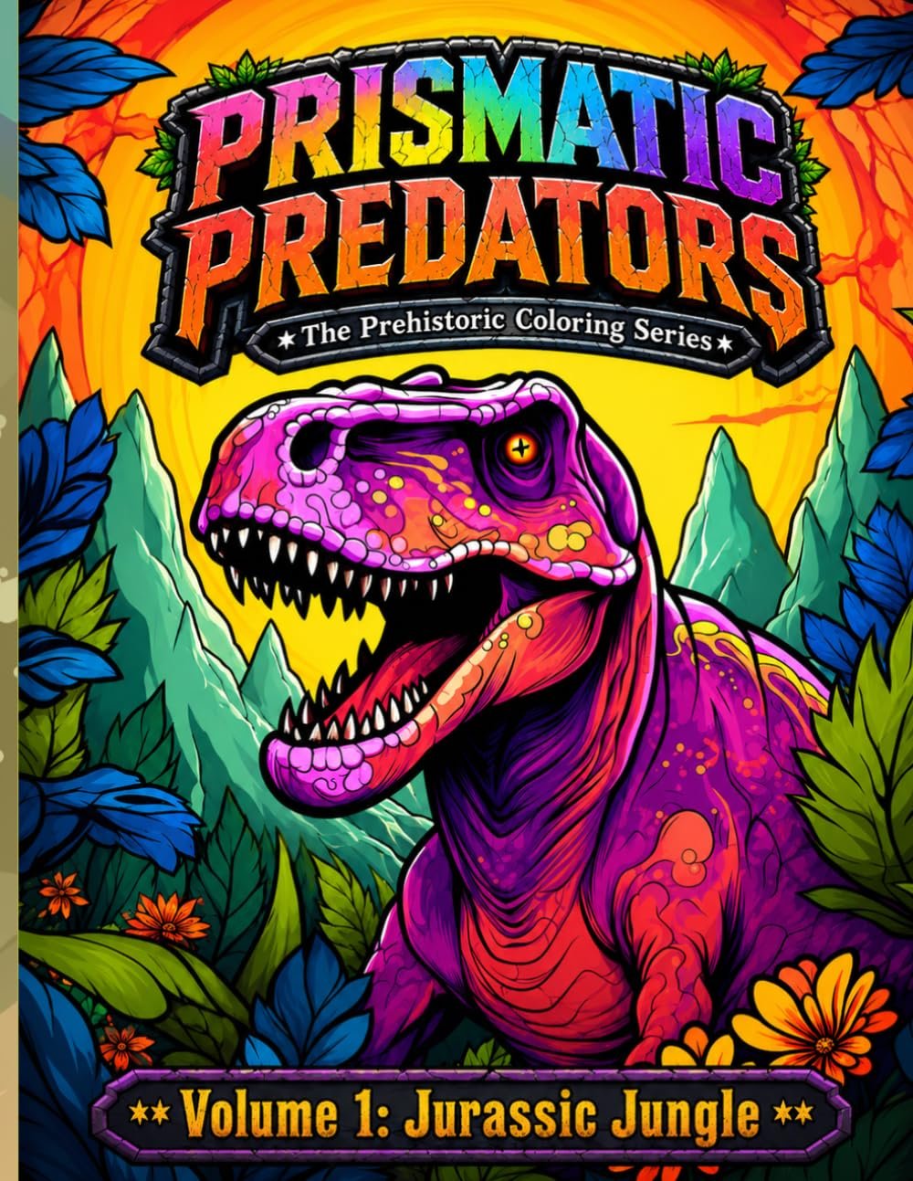 Prismatic Predators: Volume 1: Jurassic Jungle: A Prehistoric Dinosaur Coloring Book