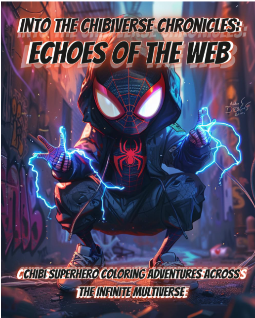 Into the Chibiverse Chronicles: Echoes of the Web: Chibi Heroes Face Multiverse Villains in Epic Comic Coloring Battles