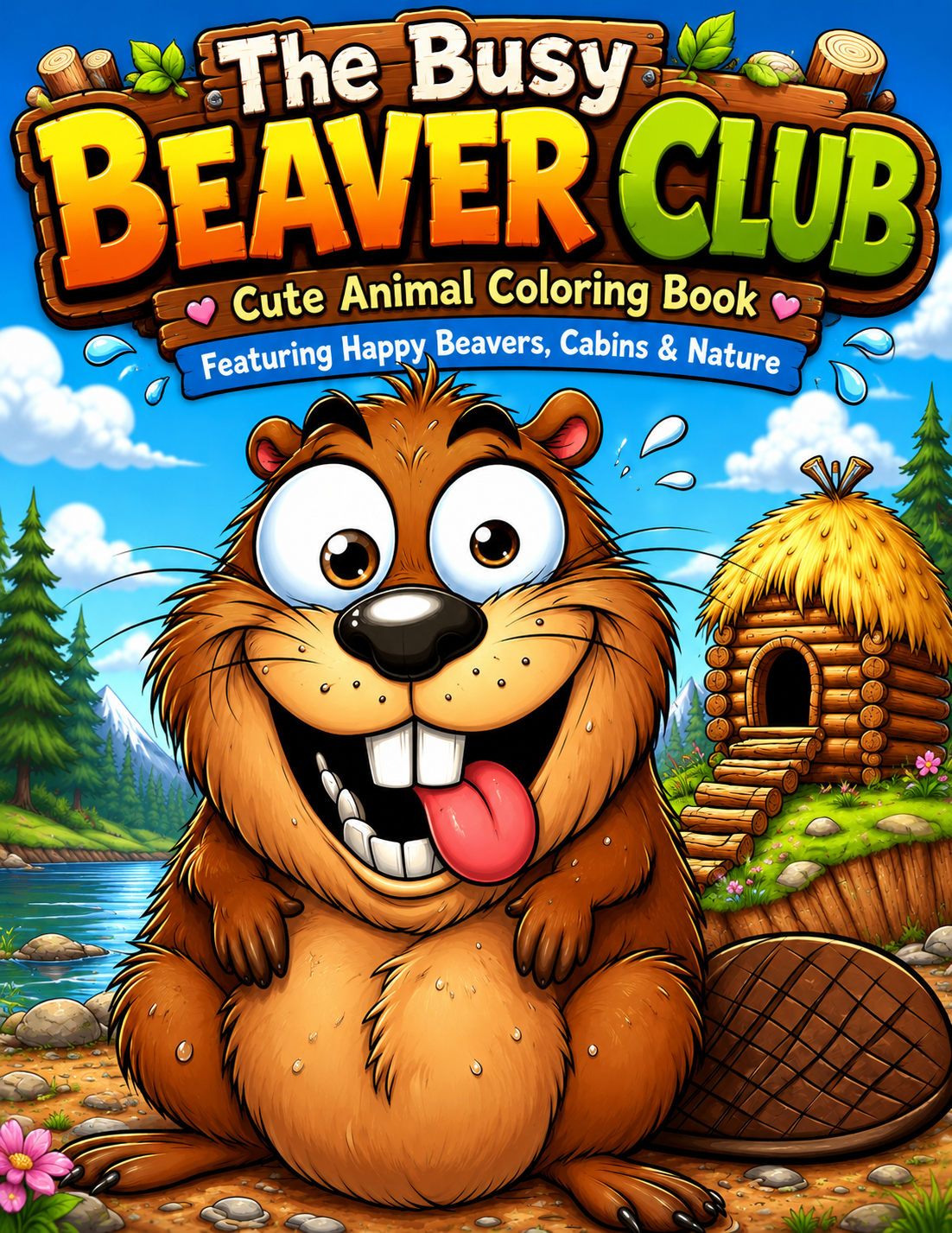 The Busy Beaver Club: Cute Animal Coloring Book Featuring Happy Beavers, Cabins & Nature | 40 Fun Woodland Scenes for Kids, Teens & Adults Who Love Cute Forest Animals