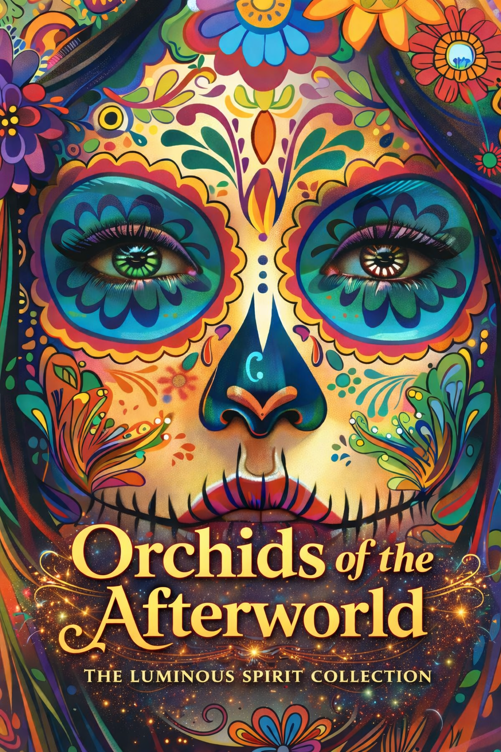 Orchids of the Afterworld is a mesmerizing collection of sugar skull portraits infused with exotic floral elegance and mystical energy. Inspired by themes of remembrance, transformation, and rebirth, this book invites you into a realm where orchids b
