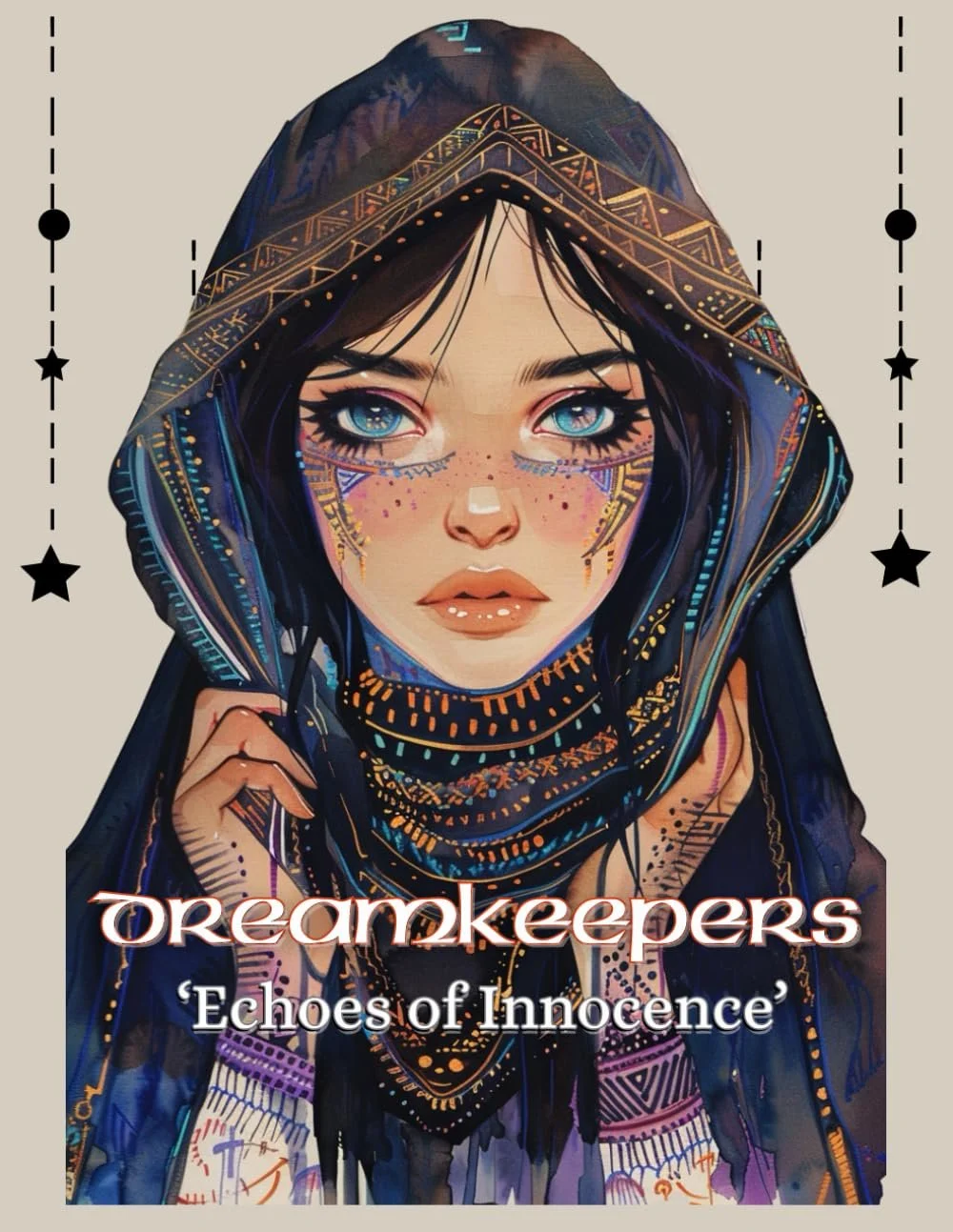 Dreamkeepers: Echoes of Innocence: A Dark-Cute and Meditative Coloring Book Featuring Whimsical Faces, Hooded Dreamers, and Imaginative Line Art 