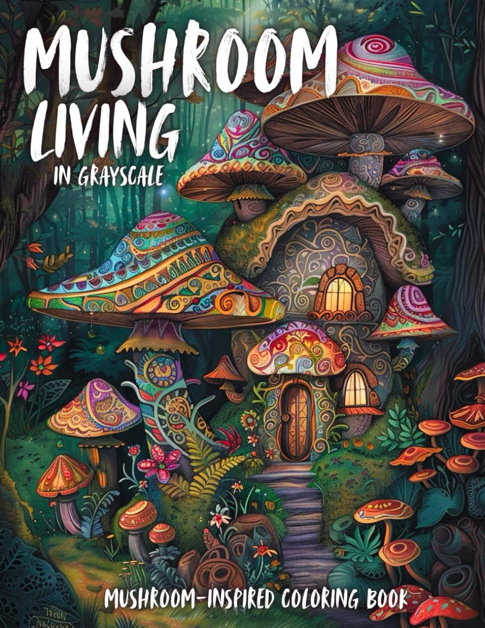 "Mushroom Living: A Mushroom-Inspired Coloring Book" takes you on a delightful journey through a whimsical world of mushroom-themed artistry! Discover enchanting mushroom villages, cozy homes, and intricate nature-inspired patterns, all waiting for y