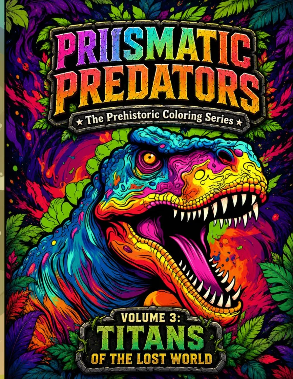 Prismatic Predators Vol3: Titans of the Lost World: An Epic Dinosaur Coloring Book