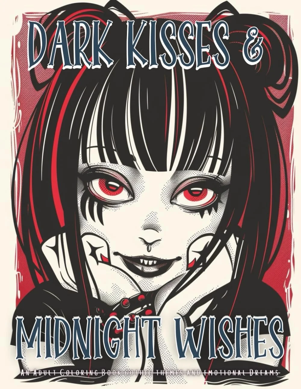 Dark Kisses and Midnight Wishes is an adult coloring book that beckons you to step into a captivating world where gothic beauty intertwines with the rawness of emotional struggles. Each image offers a delicate balance of love, loss, and yearning, wit