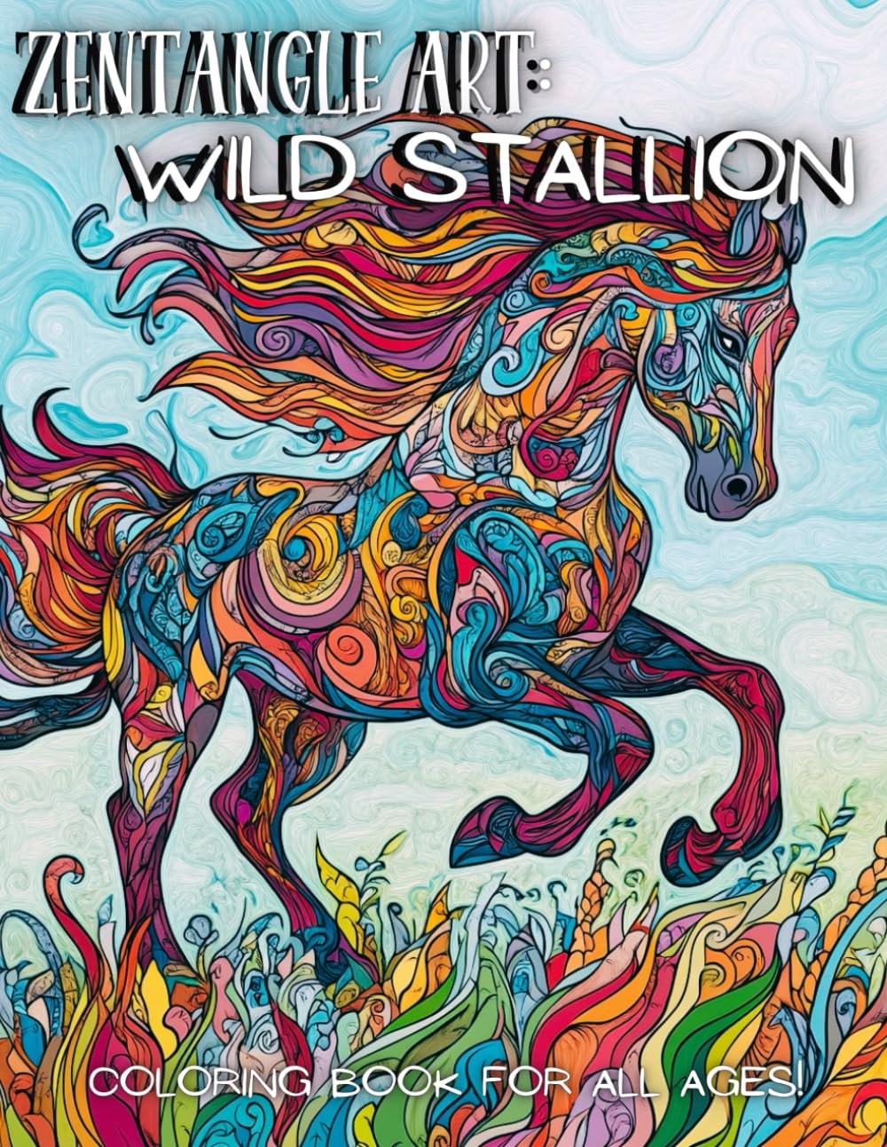 "Zentangle Art: Wild Stallions" invites you to unleash your creativity with a stunning collection of wild horse-inspired designs. This adult coloring book beautifully combines the majestic beauty of stallions with the mesmerizing intricacy of Zentang