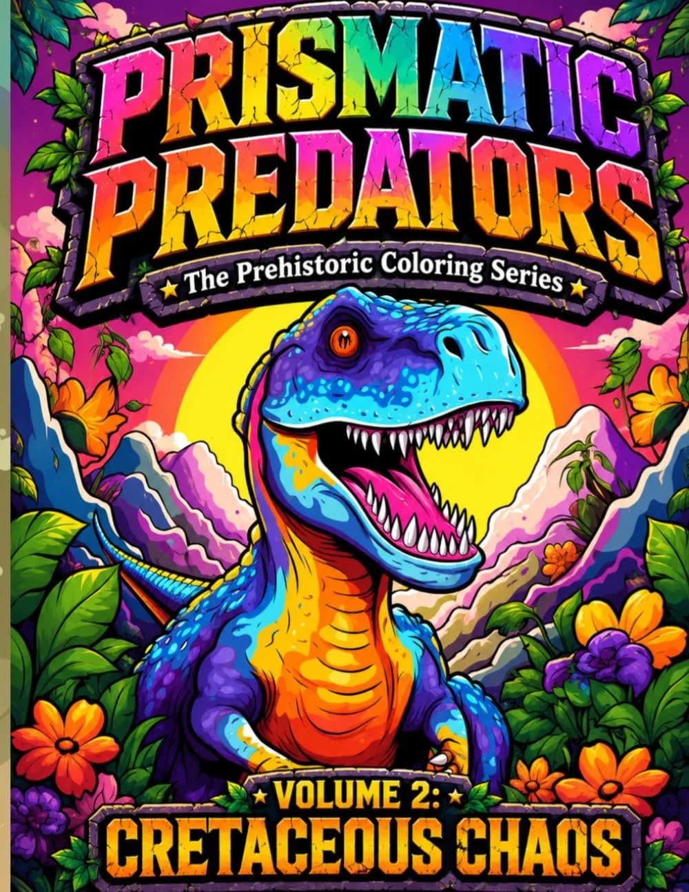 Prismatic Predators Vol 2: Cretaceous Chaos: A Dinosaur Coloring Book