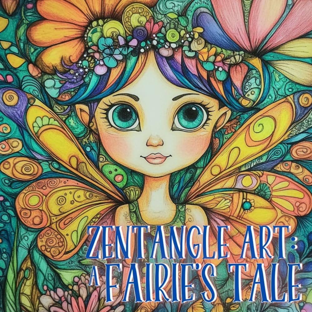 Escape into the magical world of fairies with Zentangle Art: A Fairie's Tale, an adult coloring book filled with intricate, whimsical designs. Each page tells a part of a fairy's enchanting journey, blending detailed Zentangle patterns with delicate 