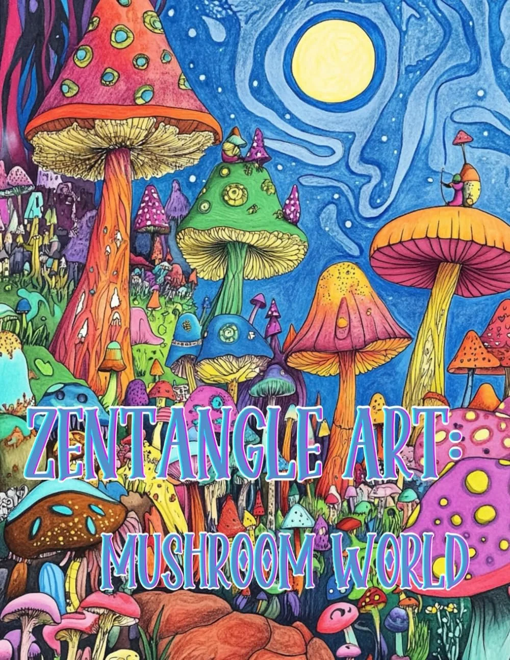 Zentangle Art: Mushroom World is your gateway to a whimsical forest filled with enchanting mushroom scenes, each brought to life with intricate Zentangle patterns. This adult coloring book combines the beauty of nature with the meditative art of Zent