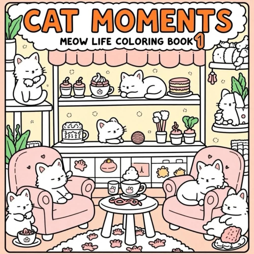 Step into a charming world filled with cozy cat moments, playful kitty antics, and heart-warming feline scenes. Meow Life: Cat’s Moments Vol. 1 is the purr-fect coloring escape for cat lovers of all ages—designed to melt stress, spark creativity, and