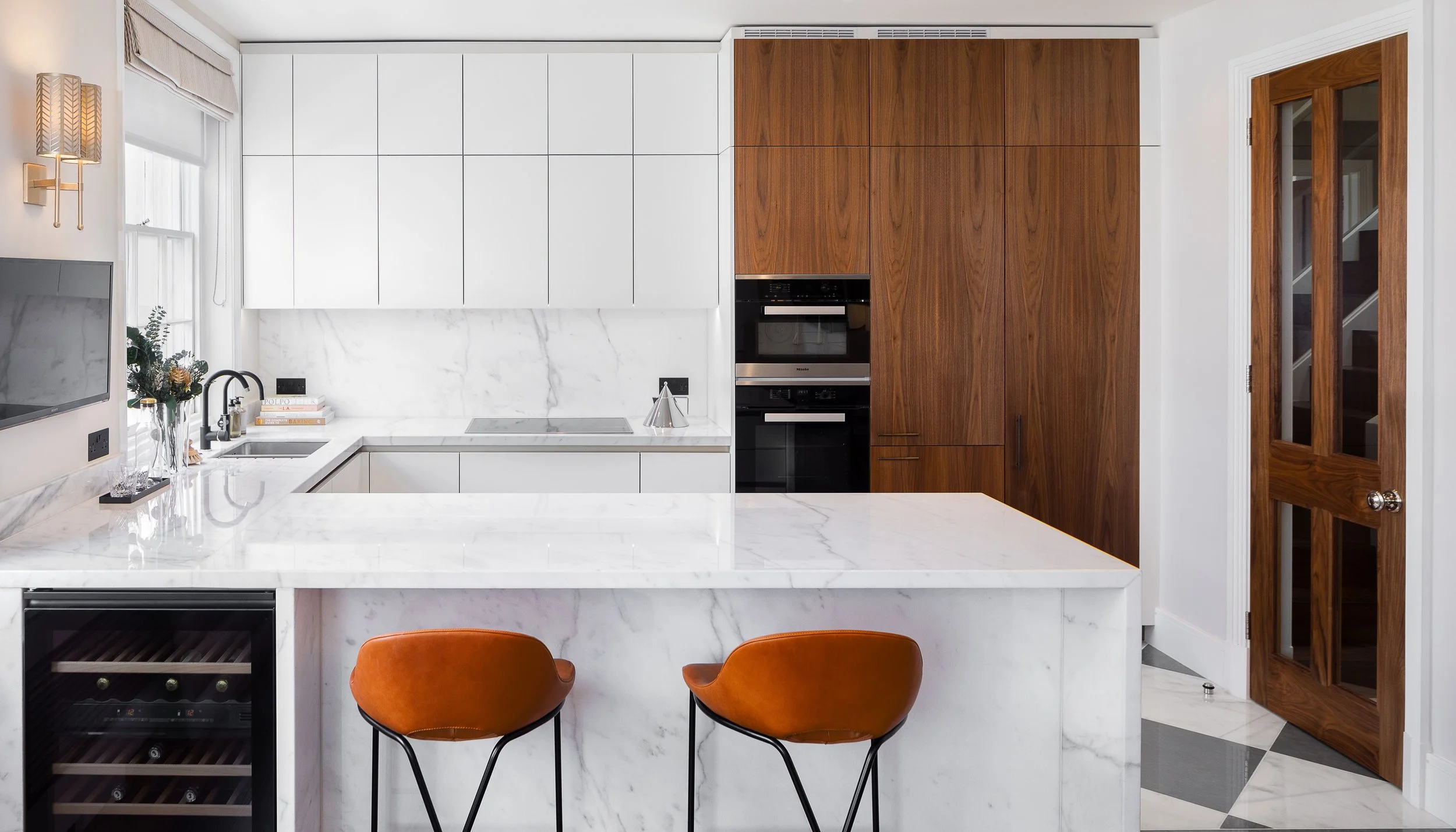 Warendorf White (Bespoke Walnut Accent) Kitchen