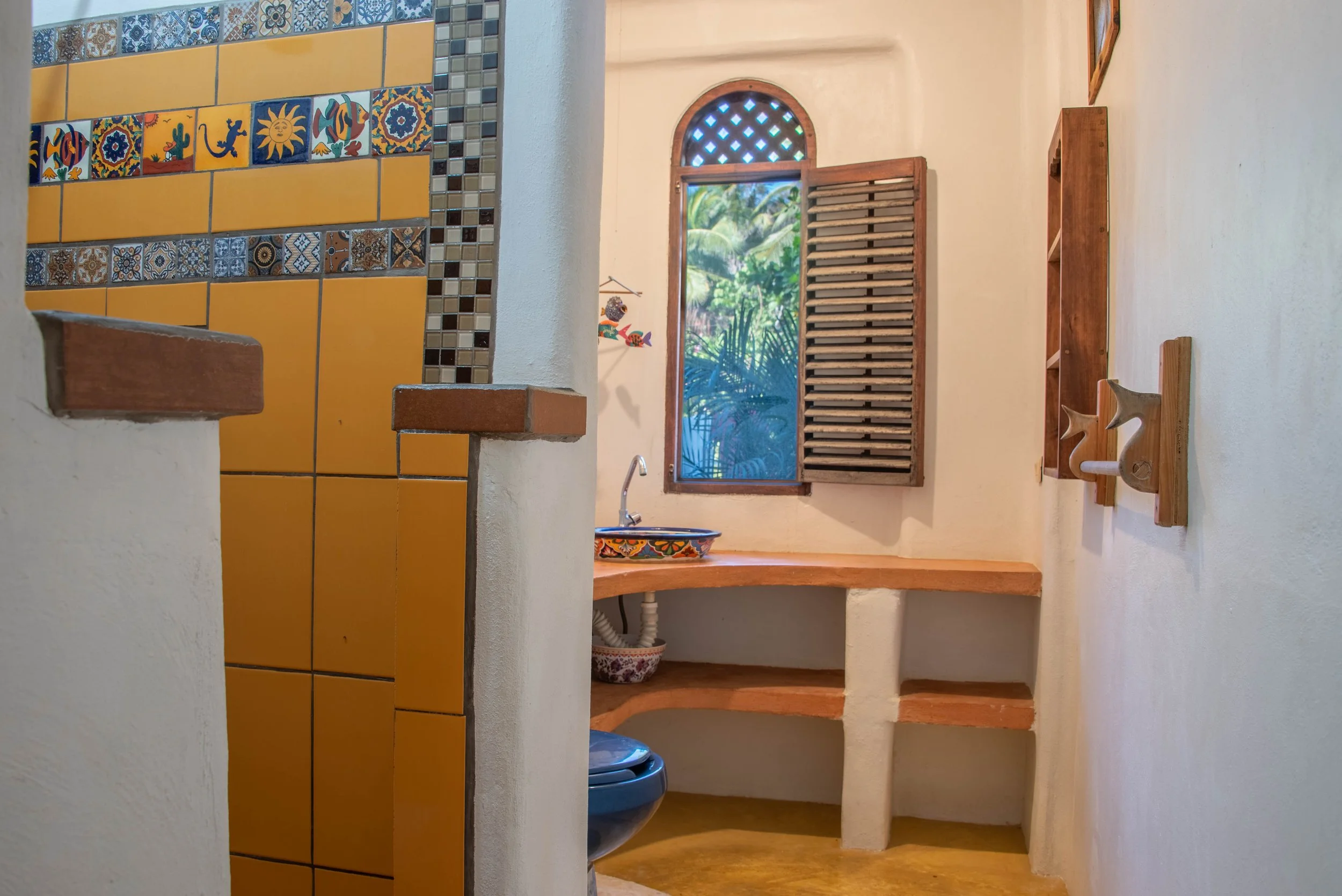 Bathroom of Suite II at oceano vacation rental in San Agustinillo in Oaxaca Mexico.