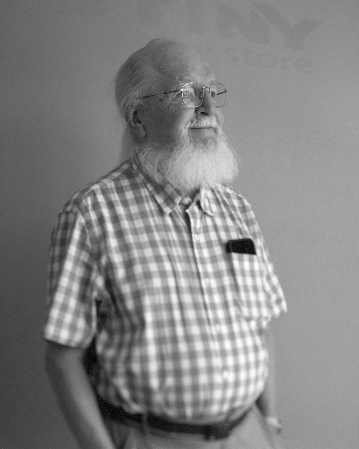 This is the first 4x5 frame of film I ever shot.  I learned to load the carriers, shoot, process and scan it all within two hours. Lenny was there for it. 