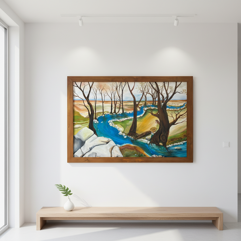 "The River"
A landscape shaped by memory and continuity. The river flows through different places and times, linking past and present experiences. The River reflects contemplation, movement, and the enduring presence of water as a witness to life.