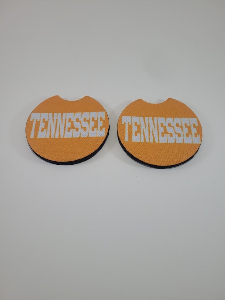 Tennessee Orange Car Coaster Set (2‑Pack)