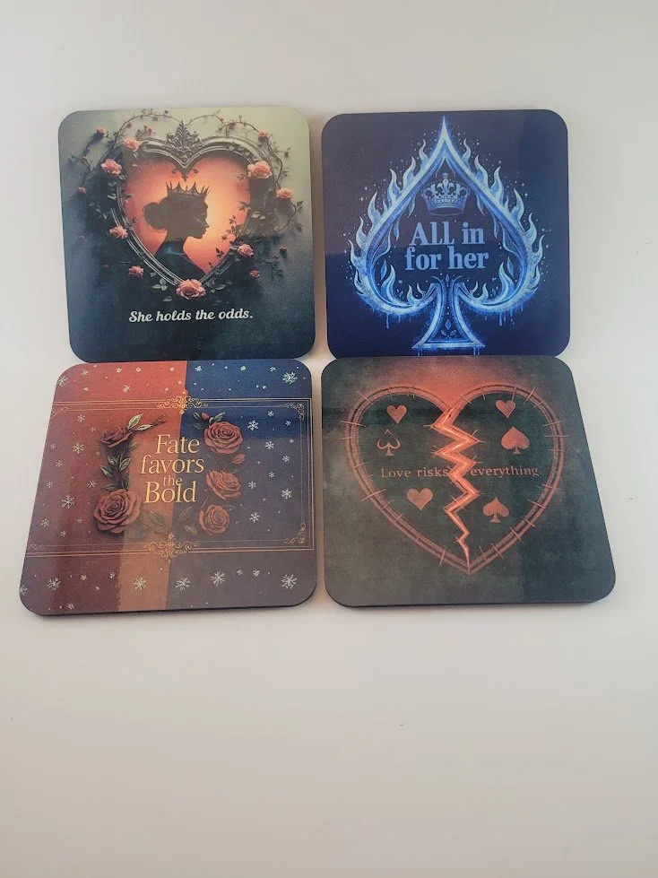 Love is a gamble coaster set