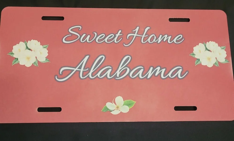 Sweet Home Alabama Floral License Plate
