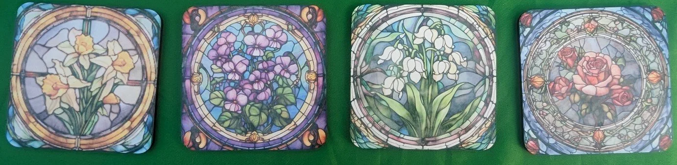 Floral Pattern Drink Coaster set