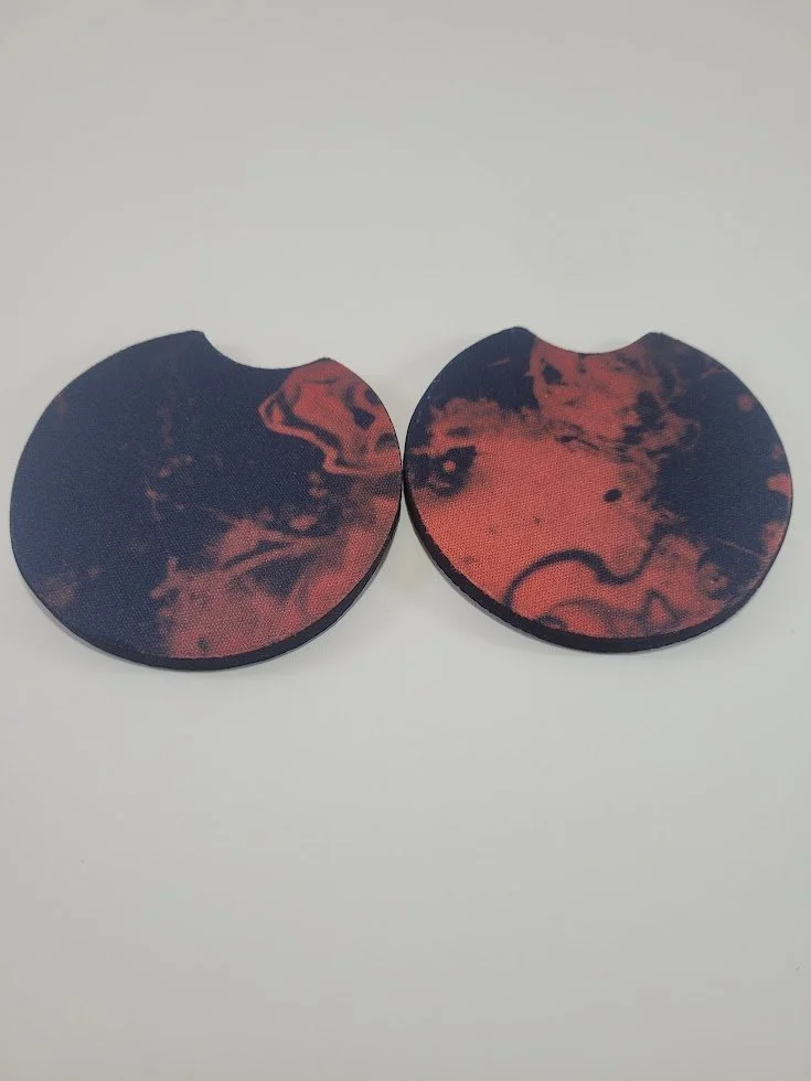 Red Smoke Car Coaster Set (2‑Pack)