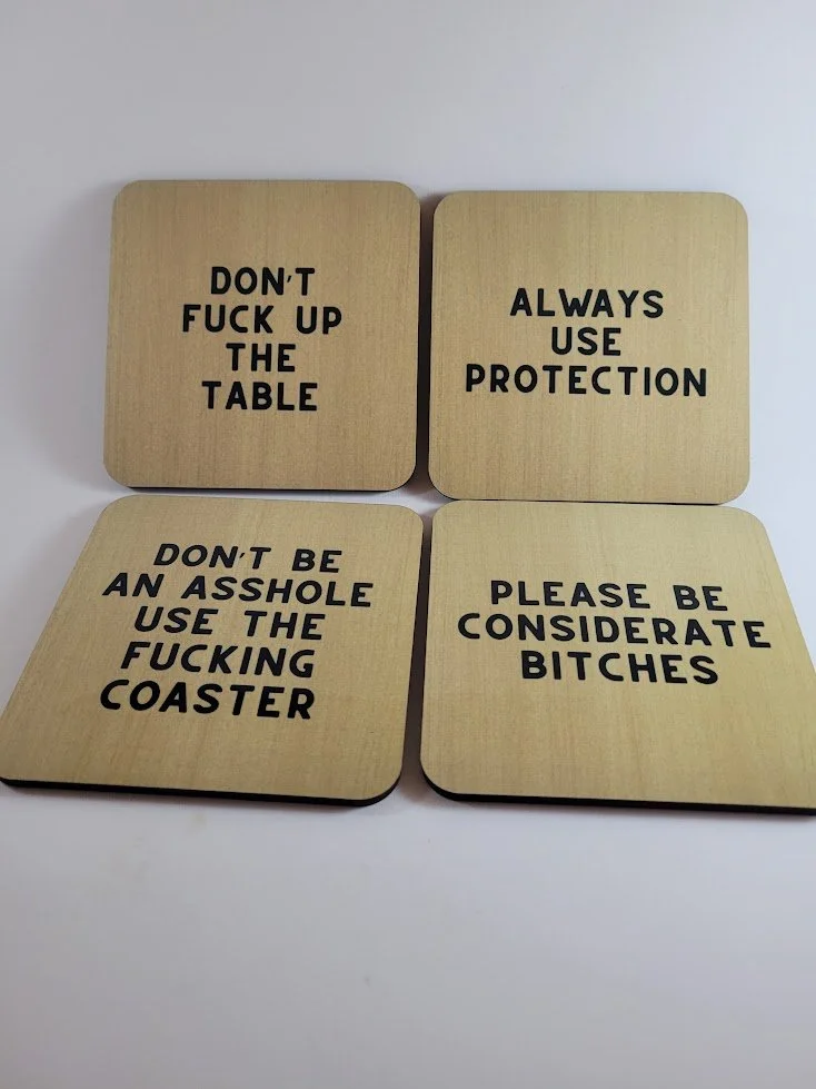 Explicit Table Manners – 4-Pack Coaster Set