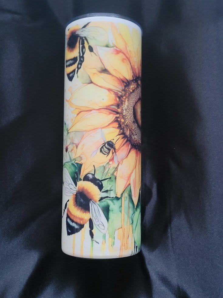 Sunflower & Bees – 20oz Stainless Steel Tumbler