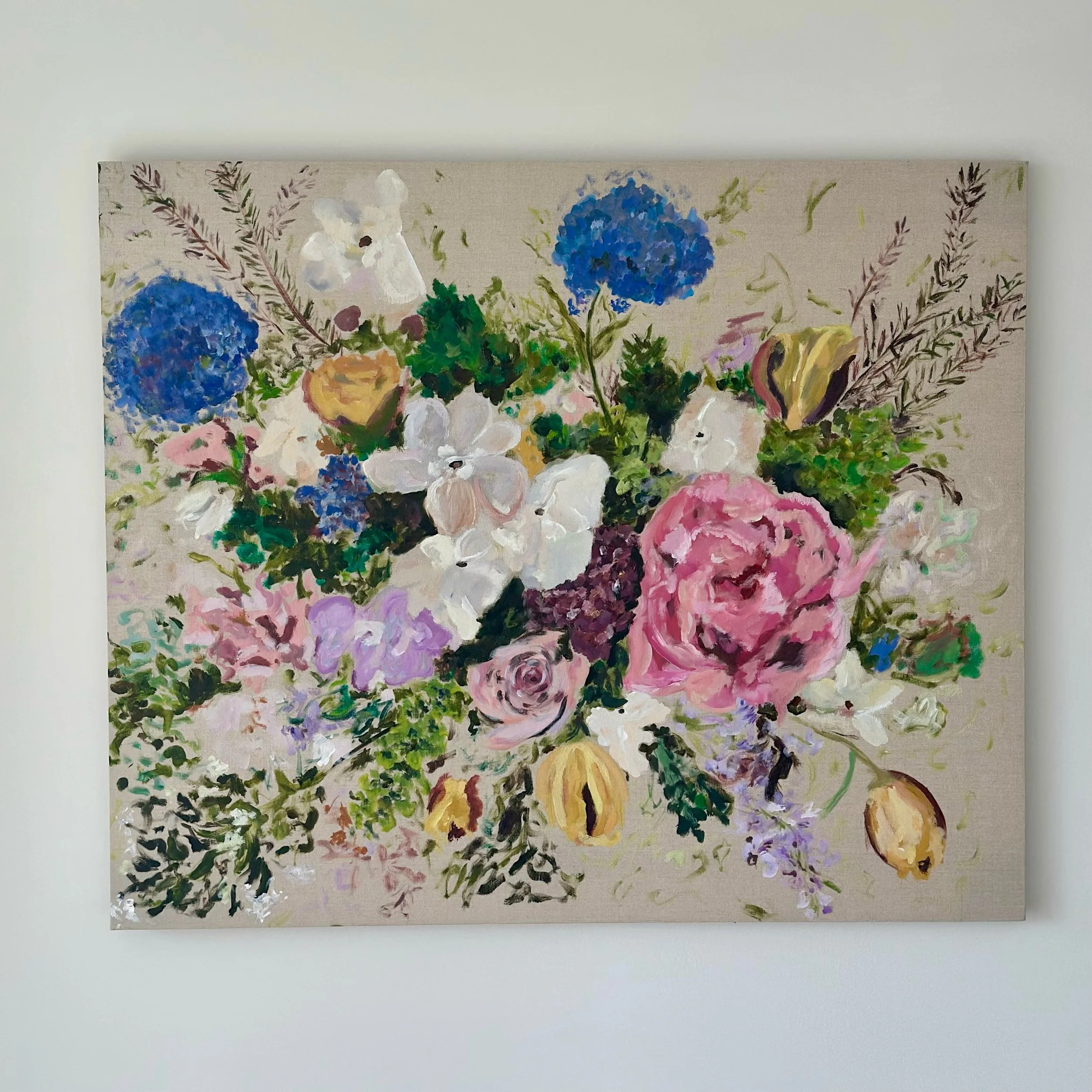 Burst Forth | 36&rdquo; x 30&rdquo; | original acrylic painting on raw linen canvas, gloss archival varnish