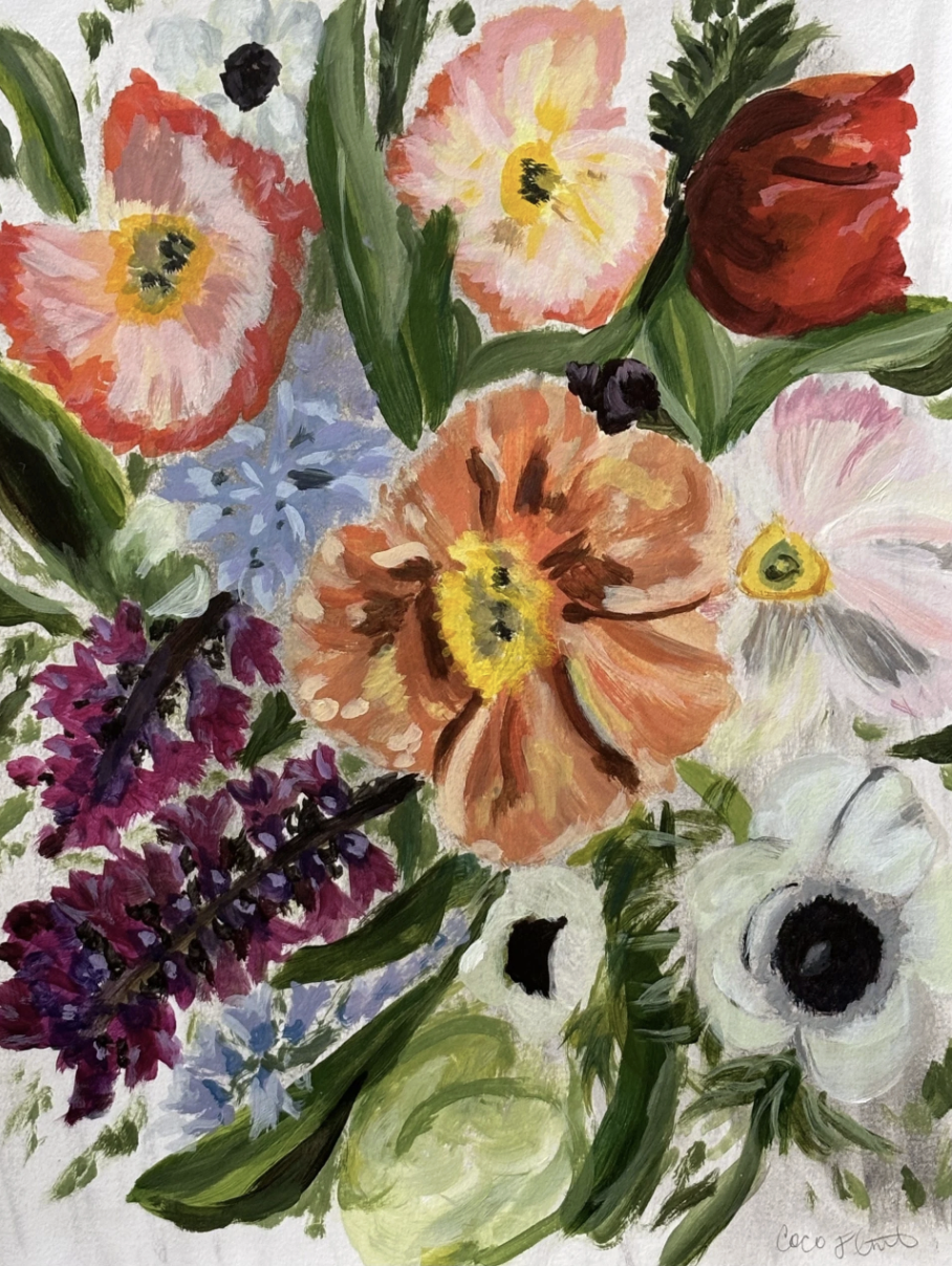 Spring Flower Burst painting