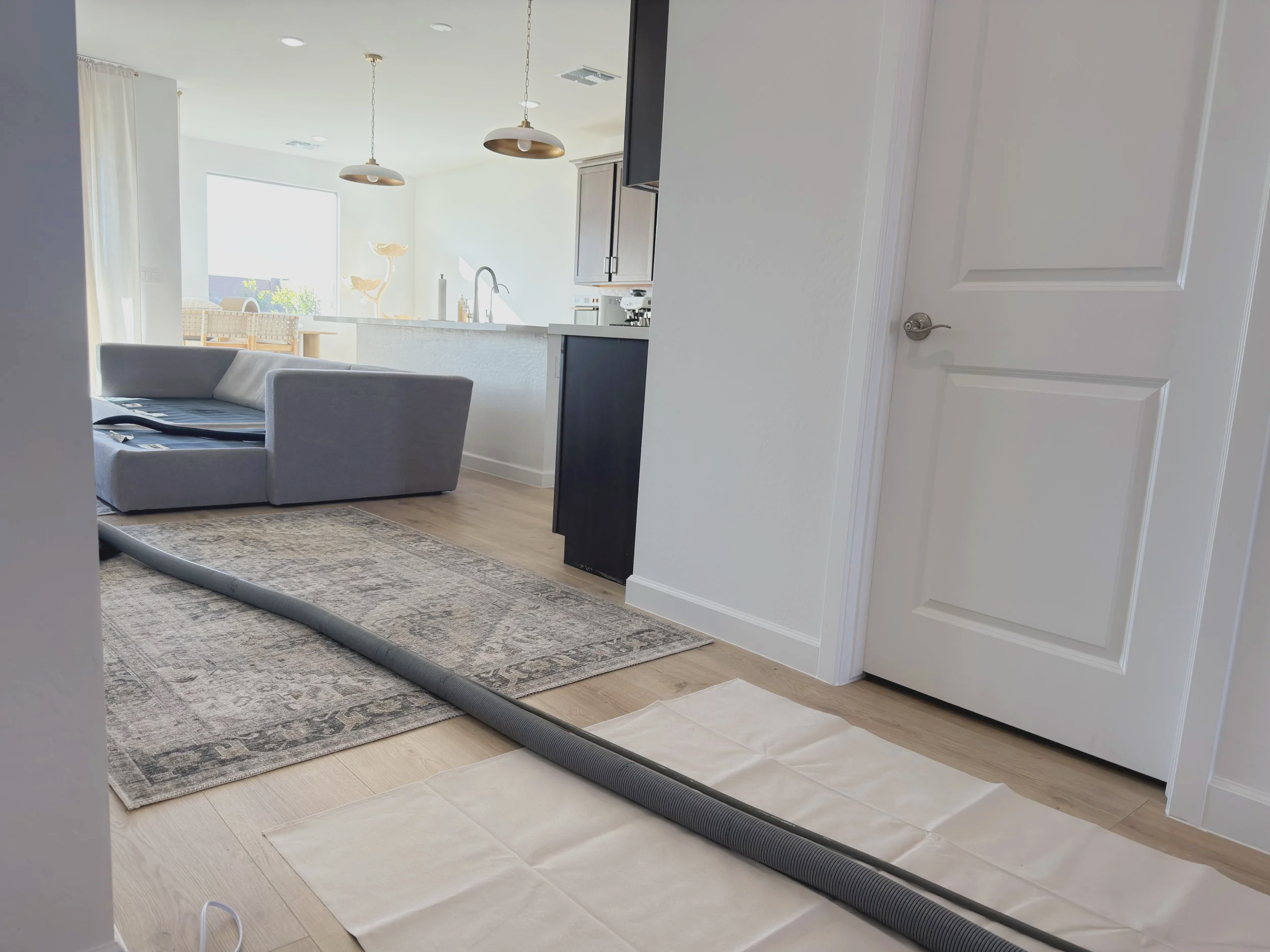 Deep extraction carpet cleaning process