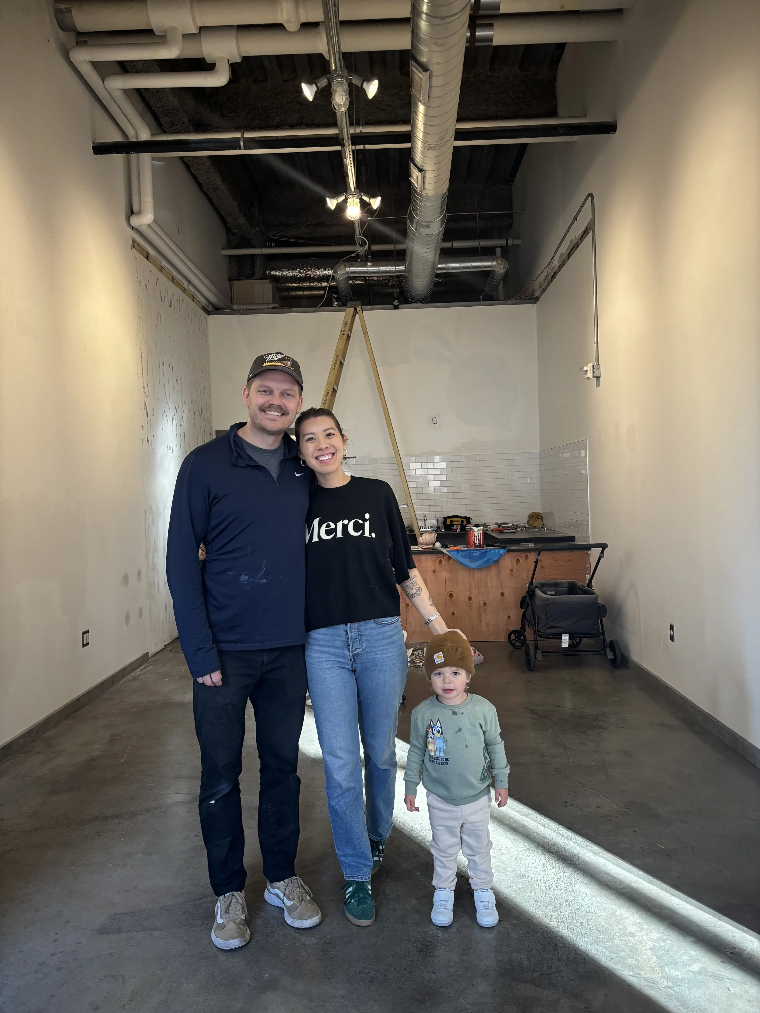 Family owned specialty coffee shop in the Minneapolis skyway. Featuring owners while shop was in renovations.