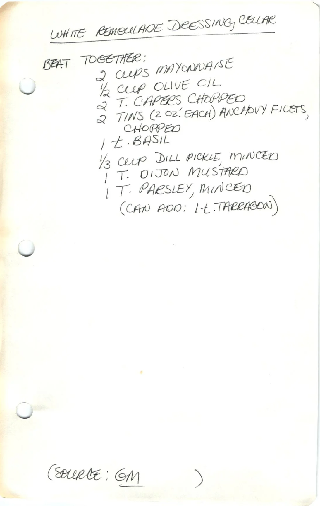 White Remoulade Dressing