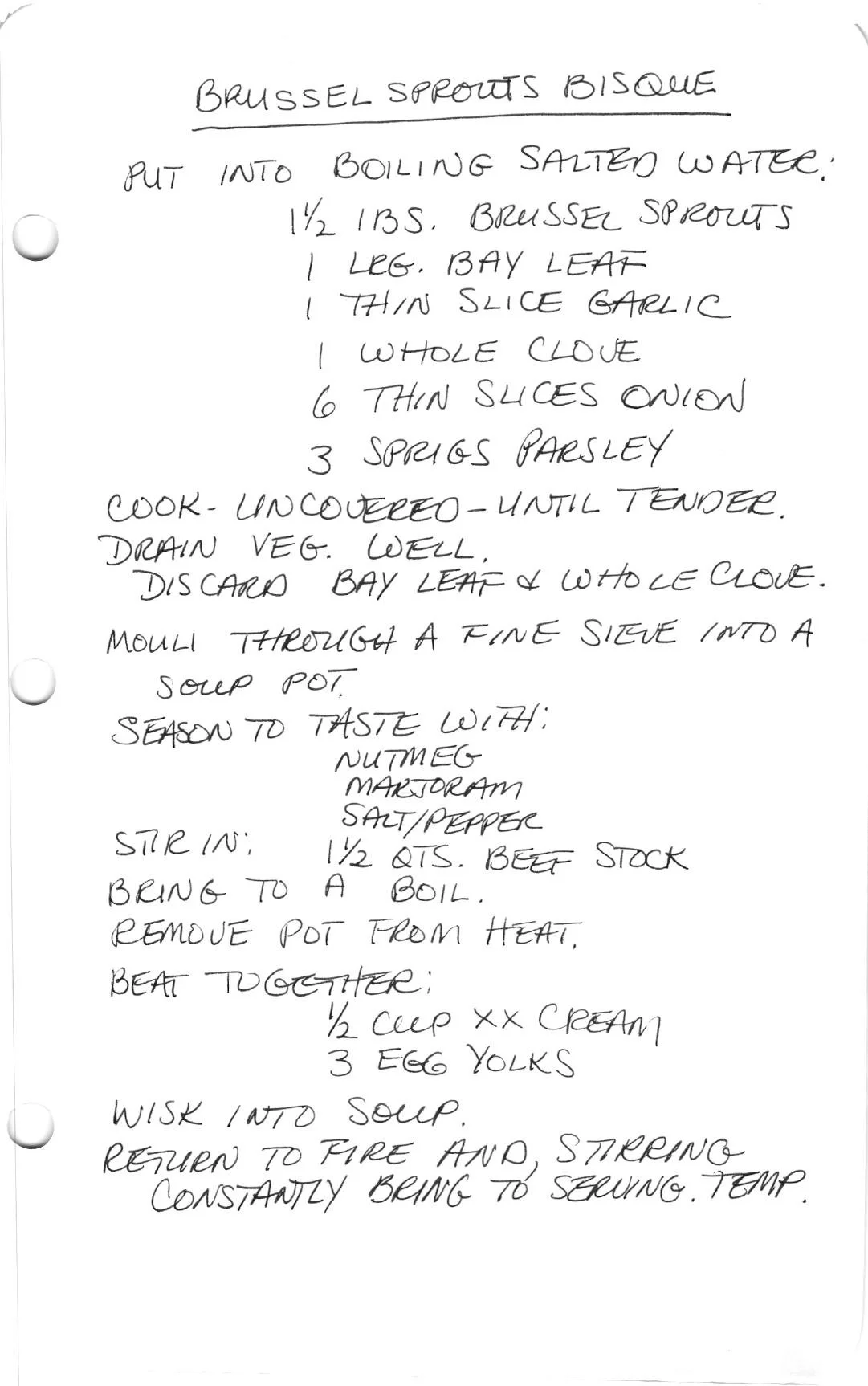 Brussel Sprout Bisque