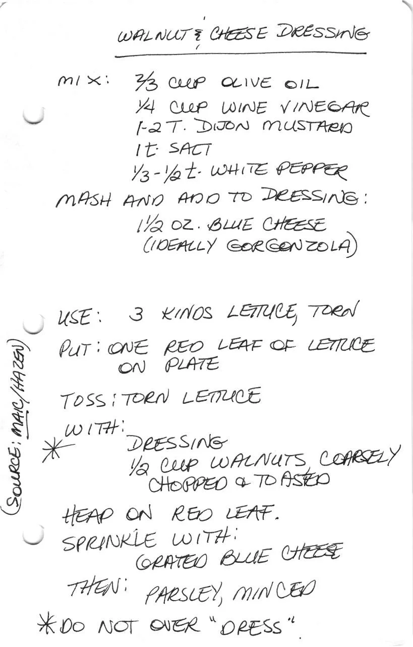 Walnut & Cheese Dressing