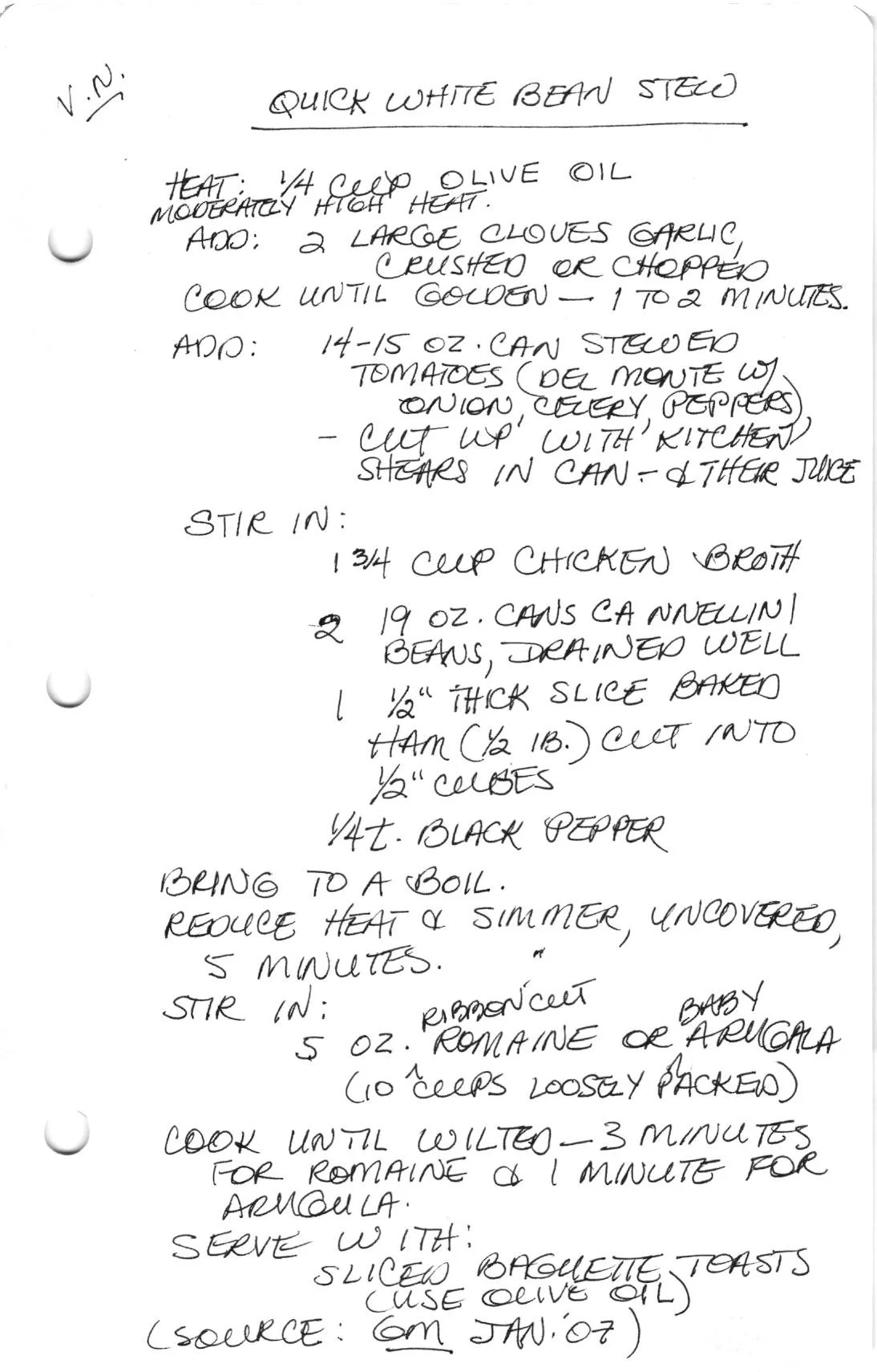 Quick White Bean Stew