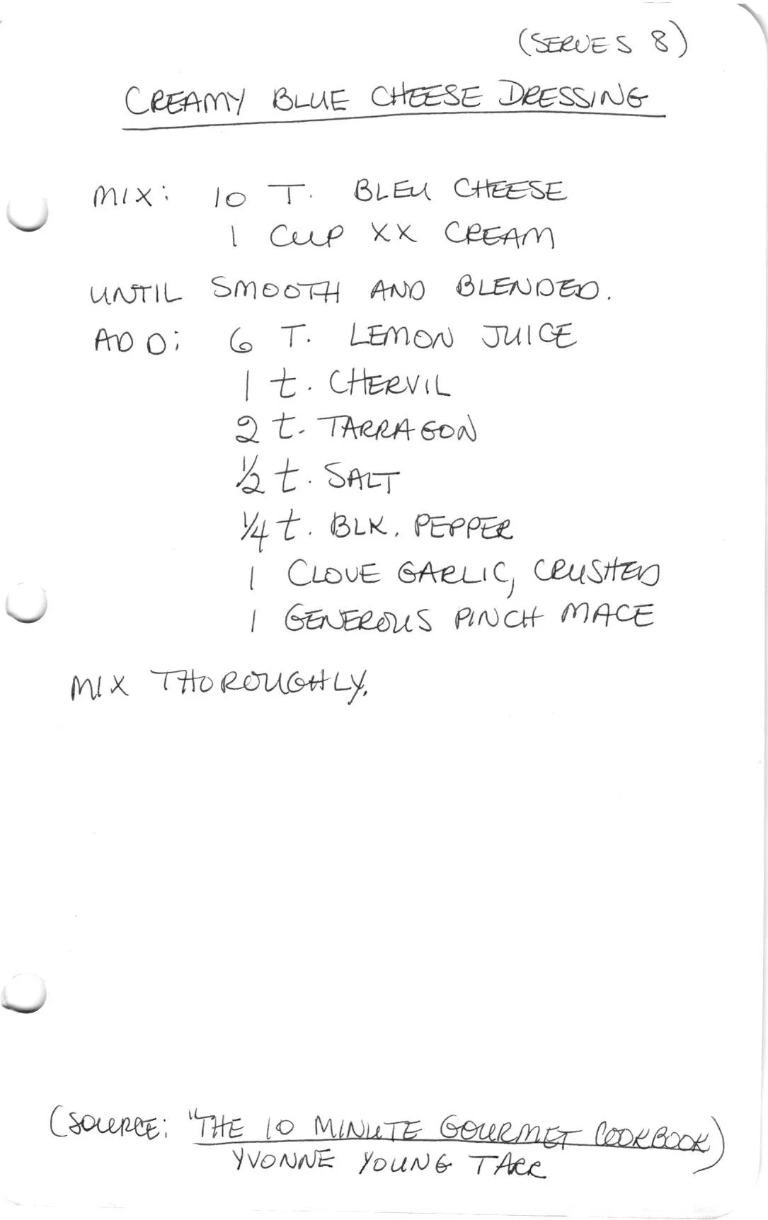 Creamy Blue Cheese Dressing