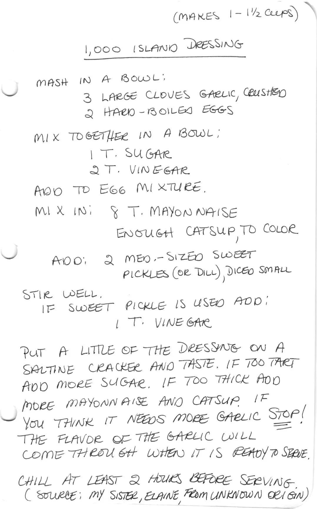 1,000 Island Dressing