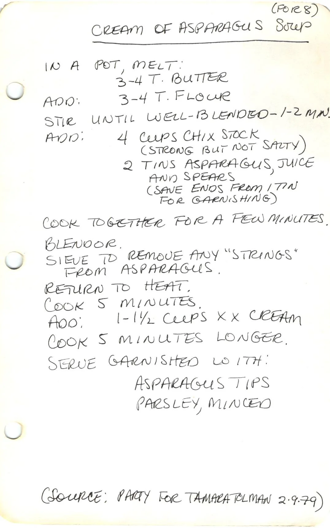 Cream of Asparagus Soup