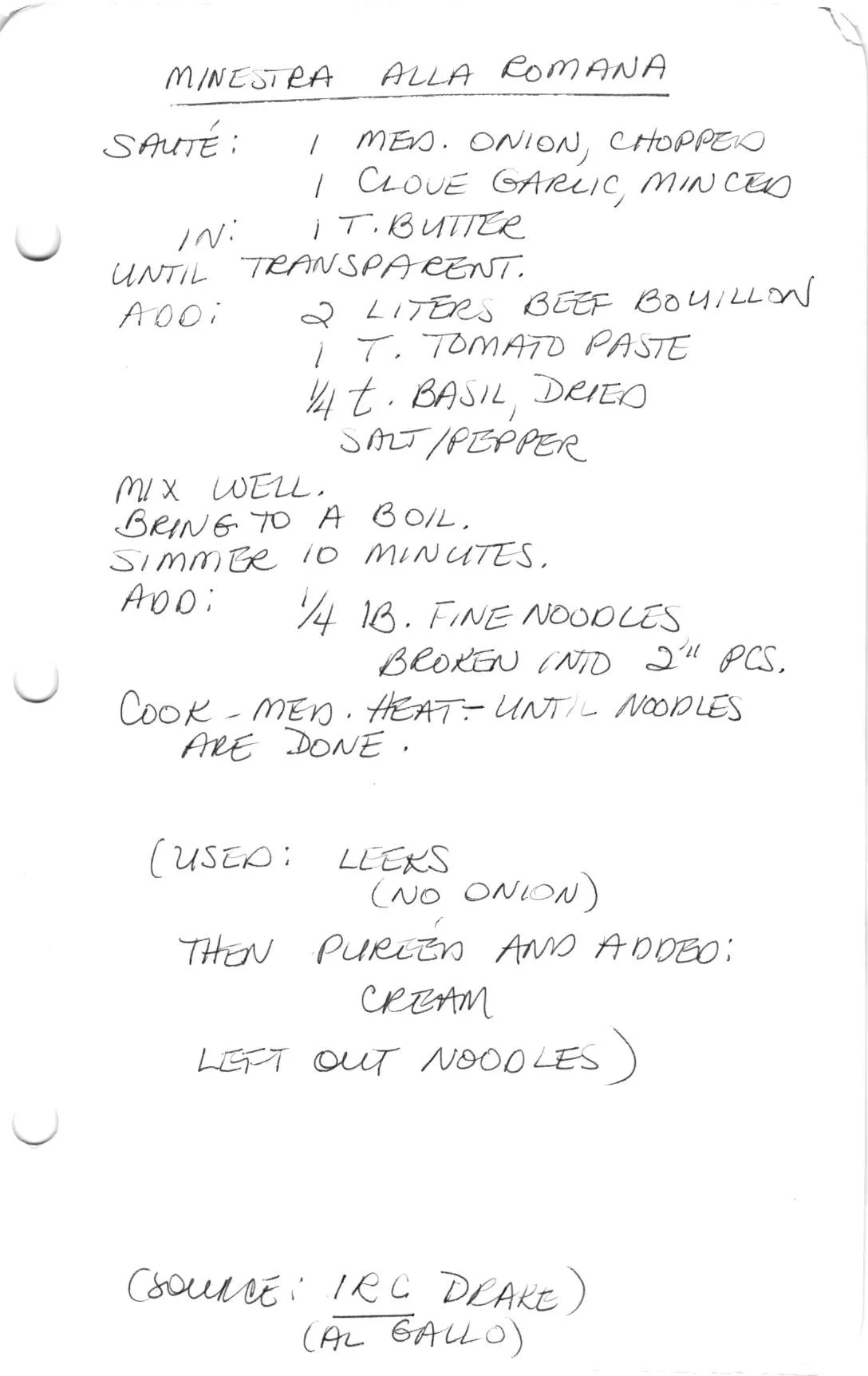 Minestra Alla Romana