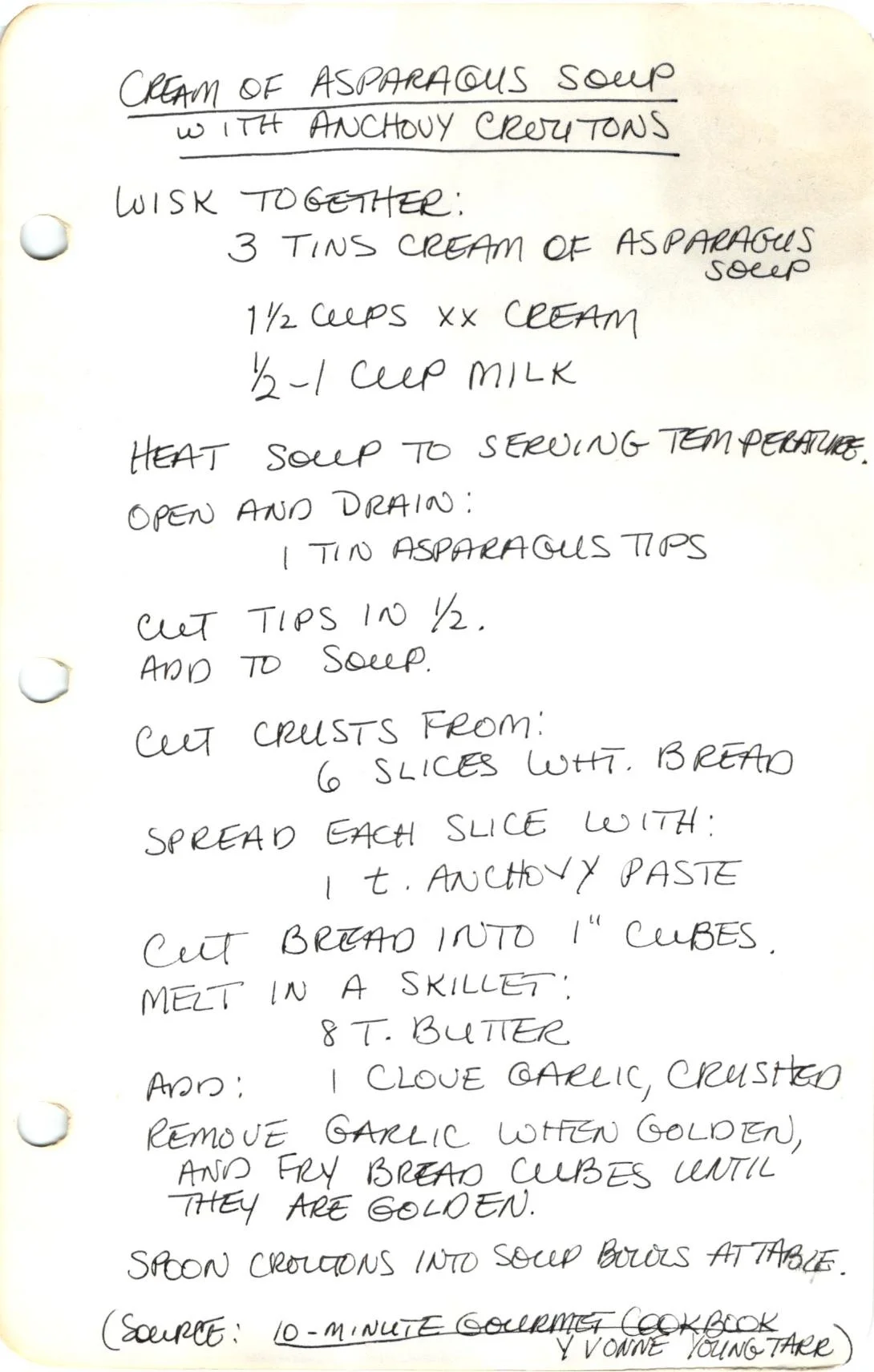 Cream of Asparagus Soup