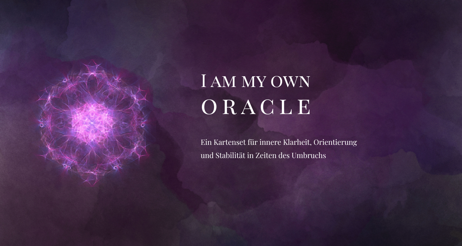 Dunkler, violetter Hintergrund mit einem leuchtenden, pinken, netzartigen, mandalaähnlichen Muster auf der linken Seite, und weißen Text in der Mitte/rechts, der das Produkt ankündigt.