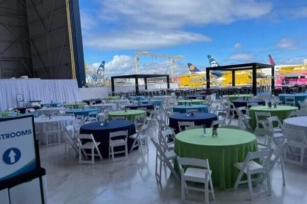 Alaska Airlines - table seating in the hanger.jpg