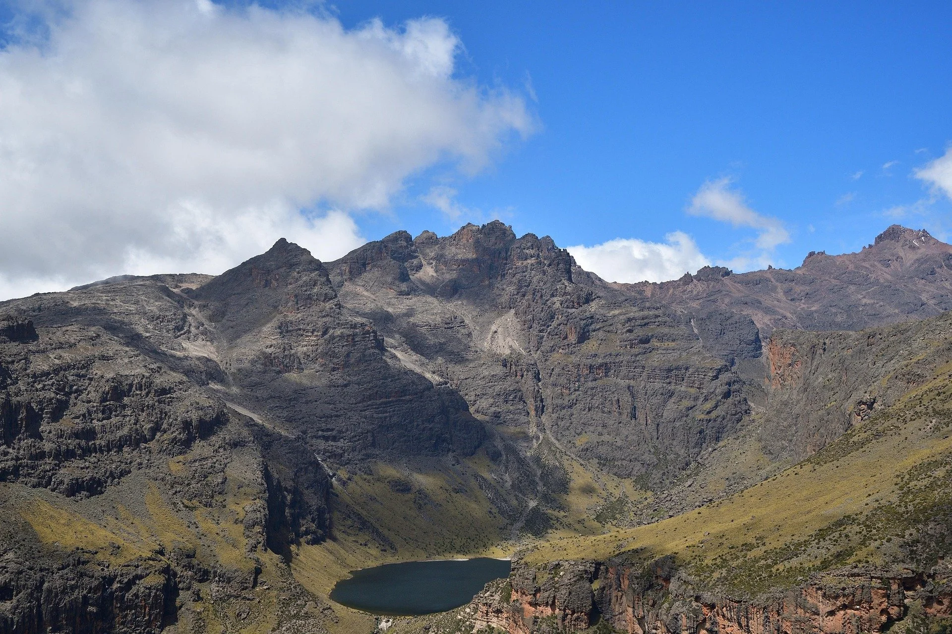 Mt Kenya with its Lakes in the foreground