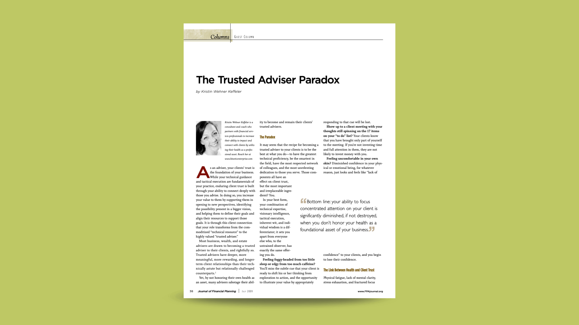 The Trusted Advisor Paradox