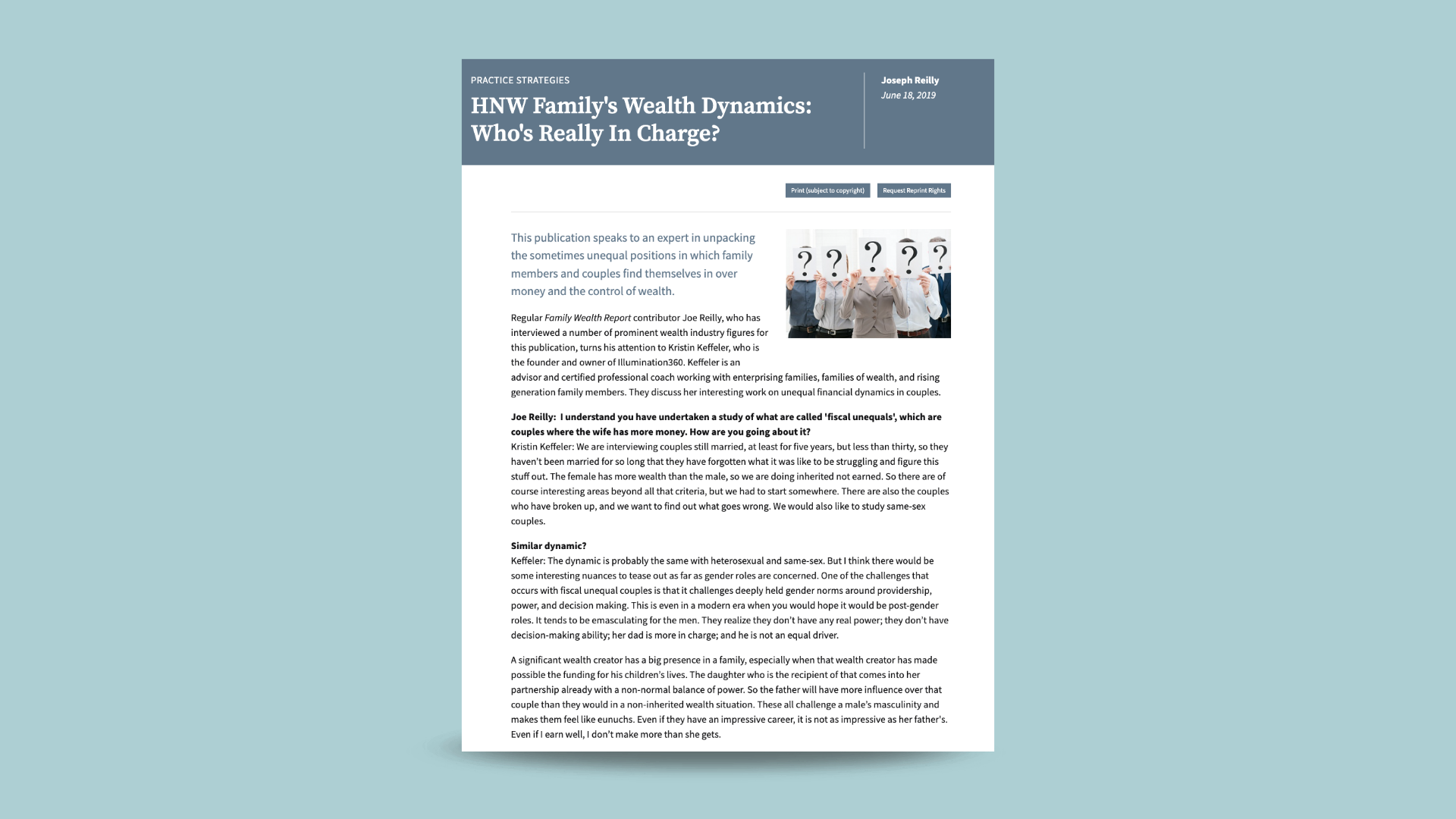 HNW Family's Wealth Dynamics: Who's Really In Charge?