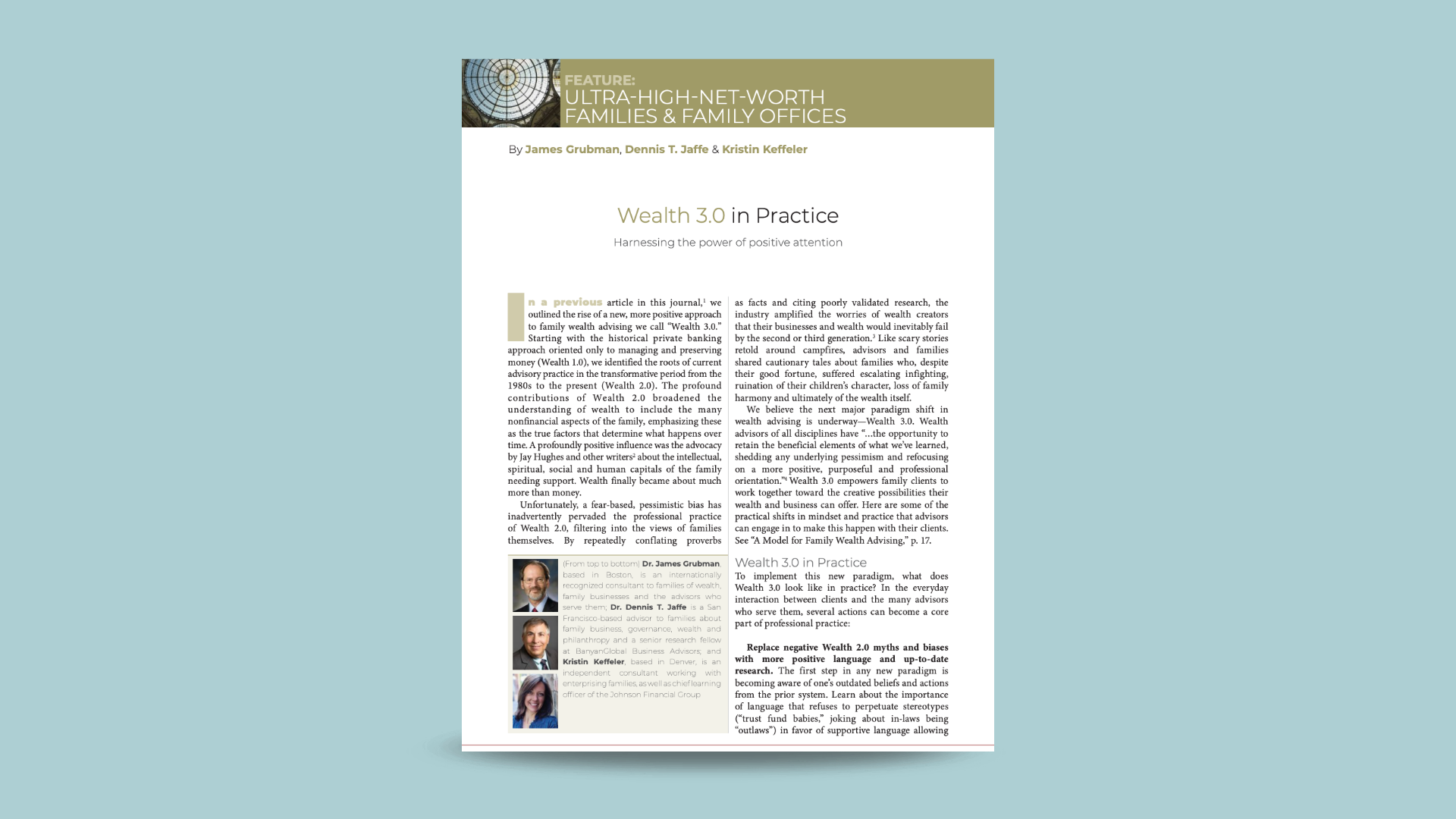 Wealth 3.0 in Practice Harnessing the power of positive attention