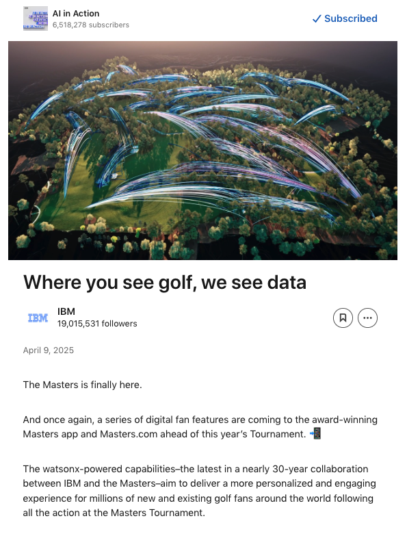 (Click Me) AI in Action Newsletter: Where you see golf, we see data