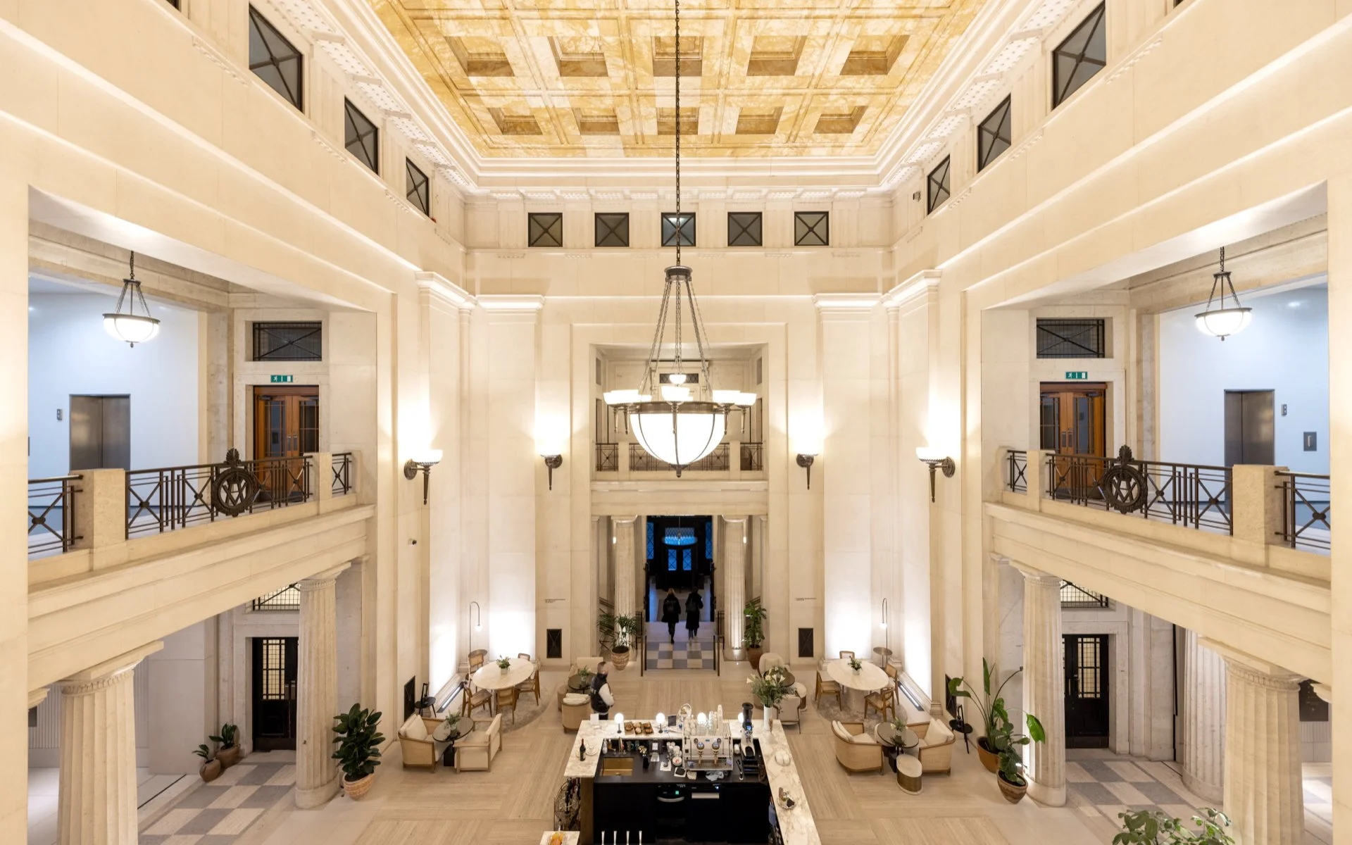 The light-filled atrium at Victoria House, London